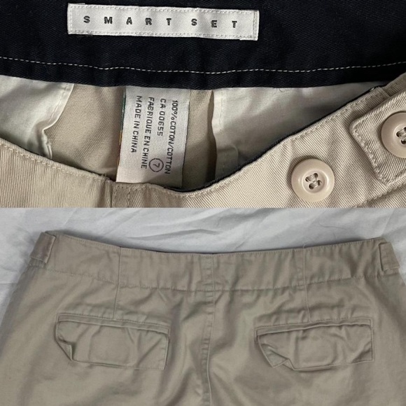 Beige “Smart Set” cargo khaki maxi skirt with a zipper side slit!! - Picture 5 of 5